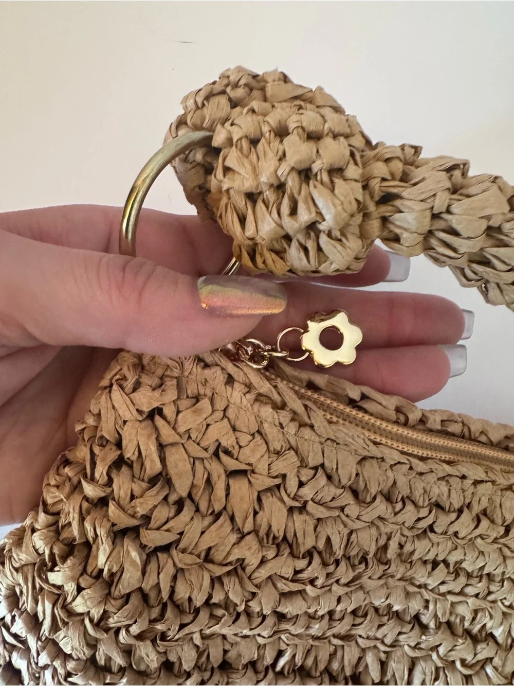 8 Other Reasons Shelly Handwoven Straw Shoulder Bag in Natural Tan